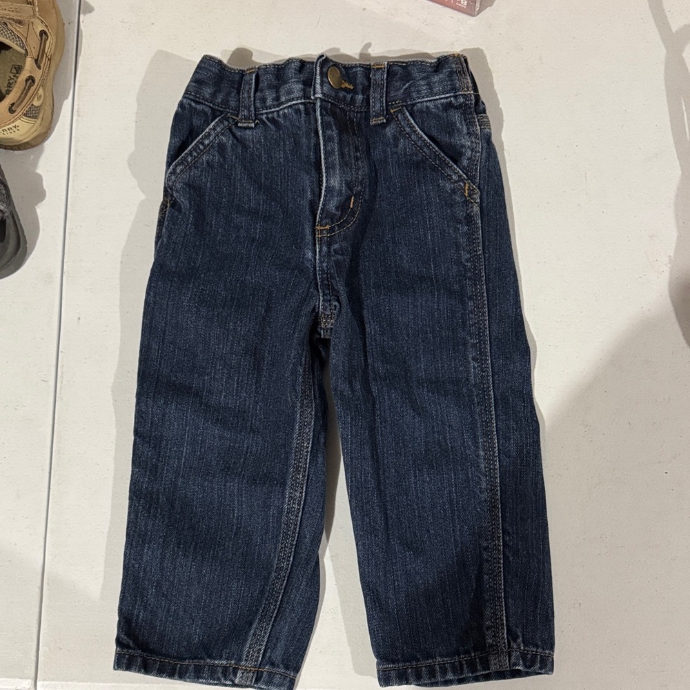 Carhartt Boys Dark Blue Denim Pull-On Jeans